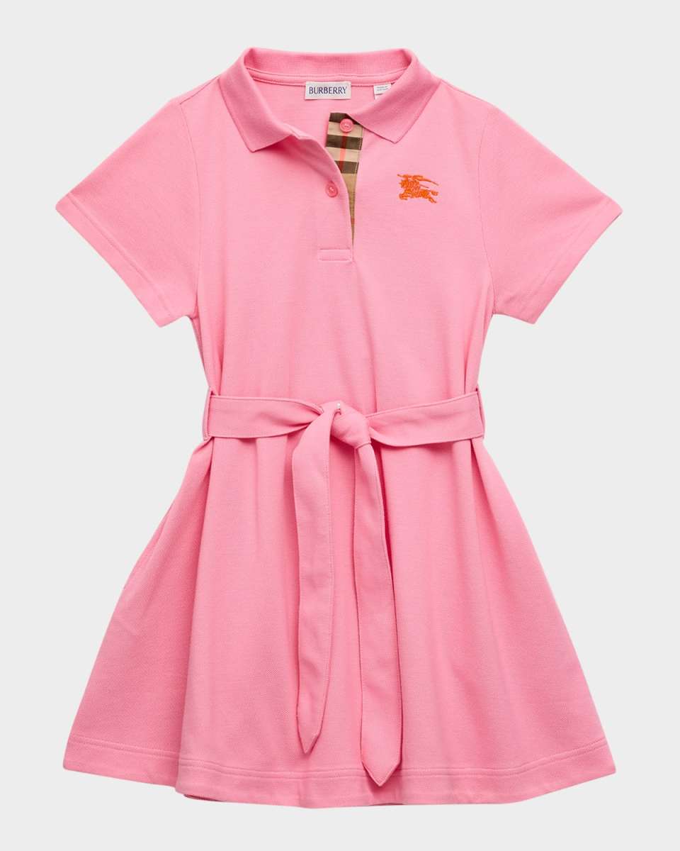 Girl's Astrid Cotton Pique Polo Dress, Size 3-14
